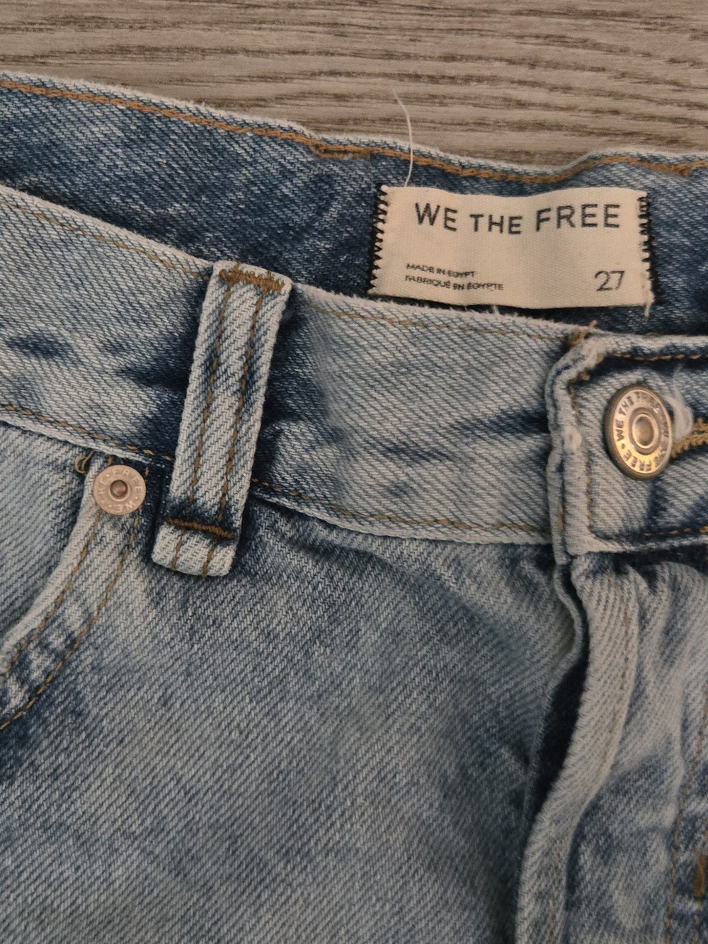 We The Free Light Blue Distressed Denim Shorts - Picture 4 of 4